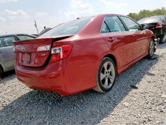 4T1BF1FK6CU637232 - 2012 TOYOTA CAMRY BASE RED photo 4