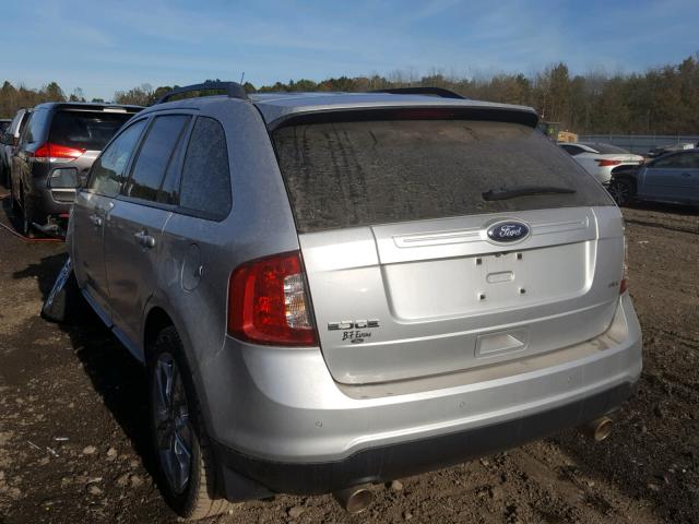 2FMDK3JC6EBB60536 - 2014 FORD EDGE SEL GRAY photo 3