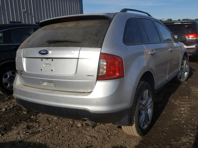 2FMDK3JC6EBB60536 - 2014 FORD EDGE SEL GRAY photo 4