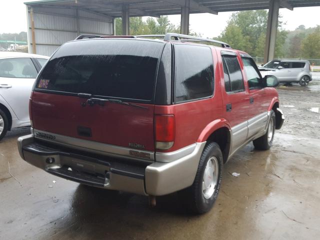 1GKCS13W112204054 - 2001 GMC JIMMY BURGUNDY photo 4