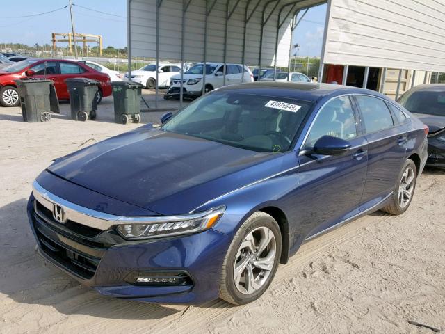 1HGCV1F61JA166864 - 2018 HONDA ACCORD EXL BLUE photo 2