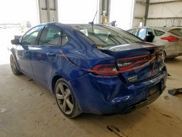 1C3CDFCB8DD341313 - 2013 DODGE DART LIMIT BLUE photo 3