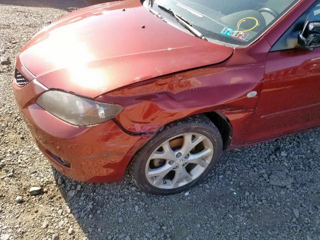 JM1BK32G391248622 - 2009 MAZDA 3 I RED photo 9