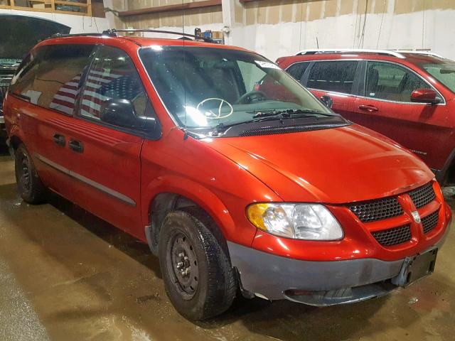 1B4GP25362B644423 - 2002 DODGE CARAVAN SE RED photo 1