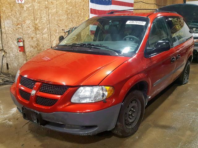 1B4GP25362B644423 - 2002 DODGE CARAVAN SE RED photo 2