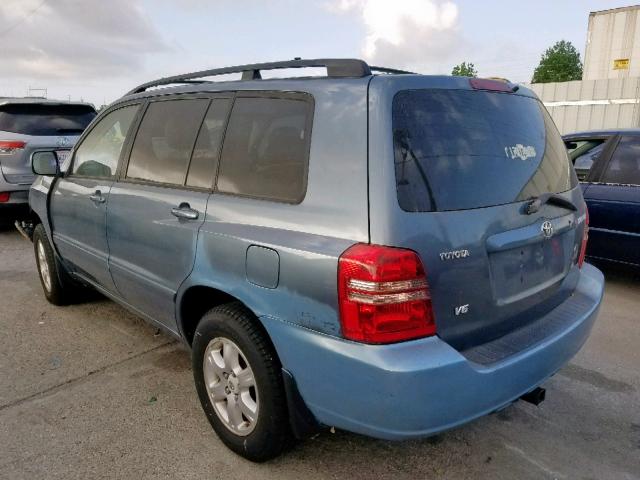 JTEGF21A720071419 - 2002 TOYOTA HIGHLANDER BLUE photo 3