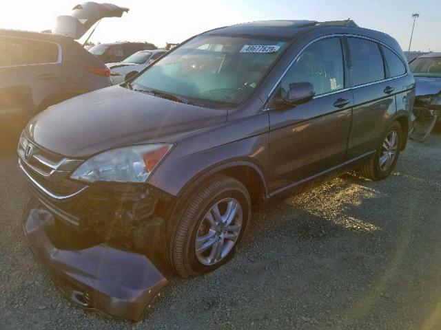 5J6RE3H71AL036365 - 2010 HONDA CR-V EXL BROWN photo 2