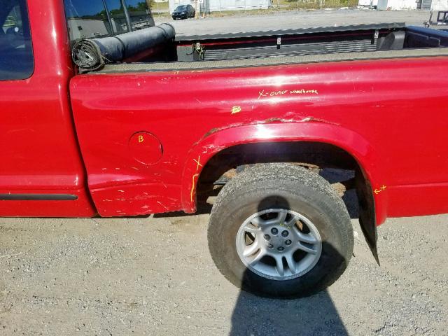 1B7GG42N72S503610 - 2002 DODGE DAKOTA SLT RED photo 9