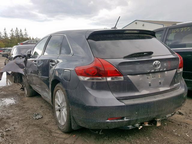 4T3BA3BB9EU060125 - 2014 TOYOTA VENZA LE GRAY photo 3