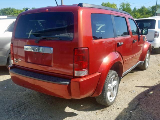 1D8GT58K88W144978 - 2008 DODGE NITRO SLT RED photo 4