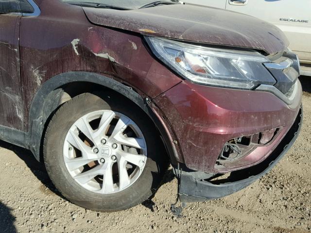 2HKRM4H79FH104289 - 2015 HONDA CR-V EXL BURGUNDY photo 9