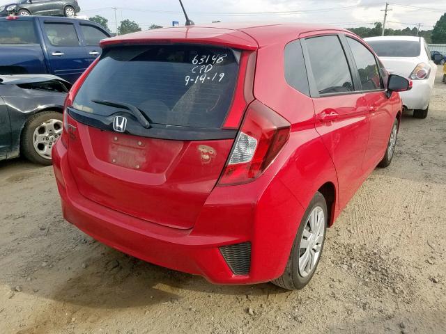 JHMGK5H58GX007168 - 2016 HONDA FIT LX RED photo 4