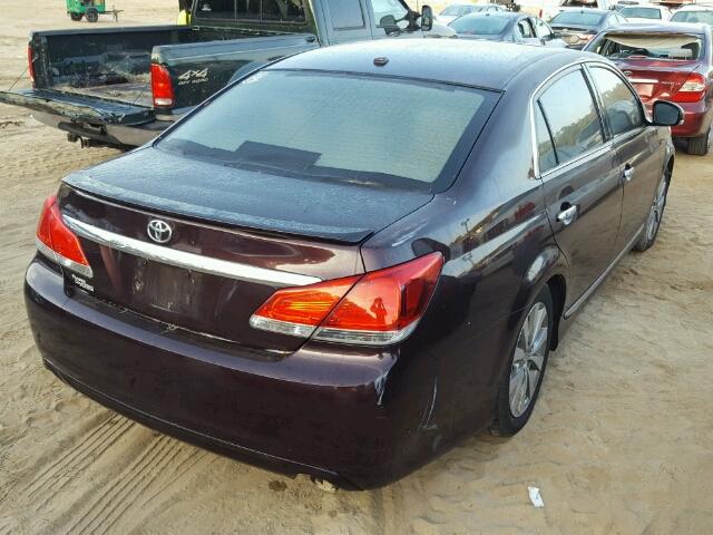 4T1BK3DB2BU428210 - 2011 TOYOTA AVALON BAS MAROON photo 4