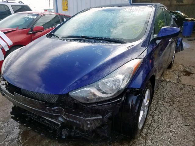 5NPDH4AE1DH162935 - 2013 HYUNDAI ELANTRA GL BLUE photo 2