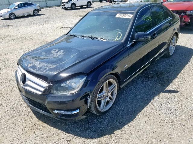 WDDGF4HB2CA604356 - 2012 MERCEDES-BENZ C 250 BLACK photo 2