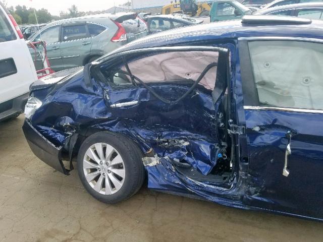 1HGCR2F85EA096285 - 2014 HONDA ACCORD EXL BLUE photo 9