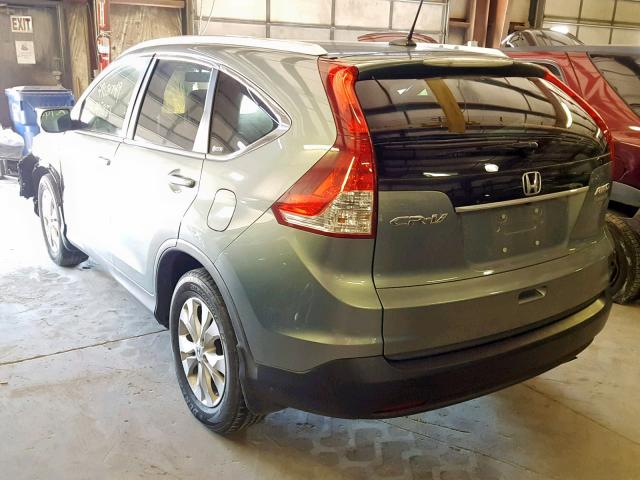 5J6RM4H74CL055066 - 2012 HONDA CR-V EXL GREEN photo 3