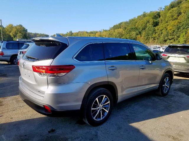 5TDJZRFH2JS559026 - 2018 TOYOTA HIGHLANDER SILVER photo 4