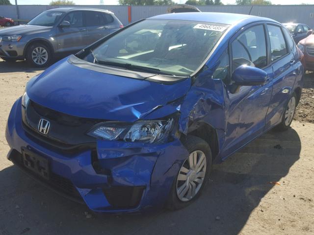 3HGGK5G53FM739880 - 2015 HONDA FIT LX BLUE photo 2