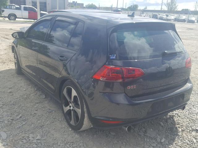 3VW547AU9GM036908 - 2016 VOLKSWAGEN GTI S/SE BLACK photo 3