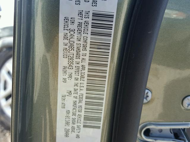 3C4NJDAB5JT283543 - 2018 JEEP COMPASS SP მწვანე ფოტო 10