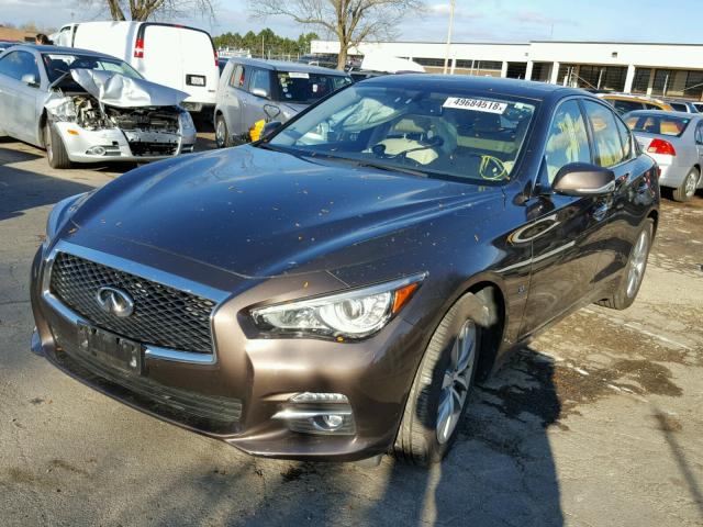 JN1BV7AR3FM422820 - 2015 INFINITI Q50 BASE BROWN photo 2