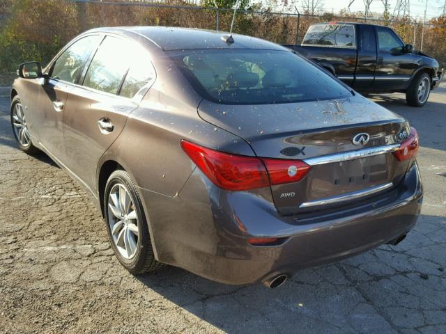 JN1BV7AR3FM422820 - 2015 INFINITI Q50 BASE BROWN photo 3