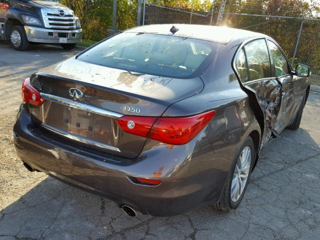 JN1BV7AR3FM422820 - 2015 INFINITI Q50 BASE BROWN photo 4