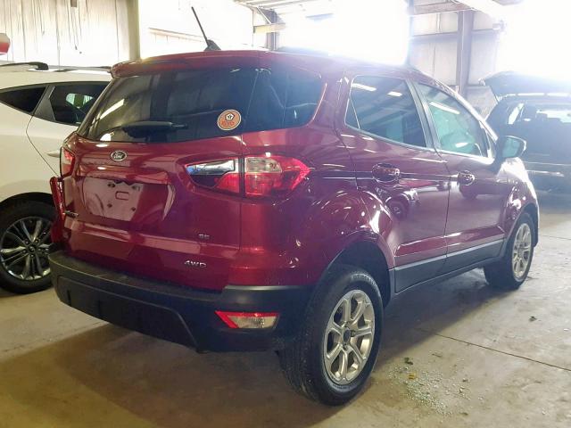 MAJ6P1UL6JC236576 - 2018 FORD ECOSPORT S BURGUNDY photo 4