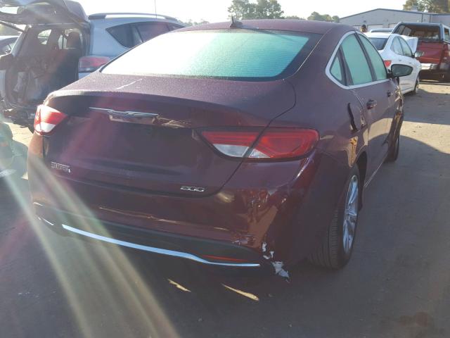 1C3CCCAB8GN189665 - 2016 CHRYSLER 200 LIMITE BURGUNDY photo 4