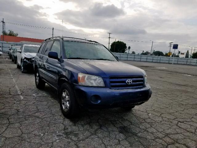 JTEGP21A940018740 - 2004 TOYOTA HIGHLANDER BLUE photo 1