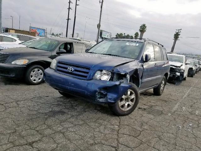 JTEGP21A940018740 - 2004 TOYOTA HIGHLANDER BLUE photo 2