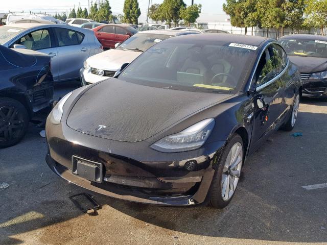 5YJ3E1EA7JF176374 - 2018 TESLA MODEL 3 BLACK photo 2