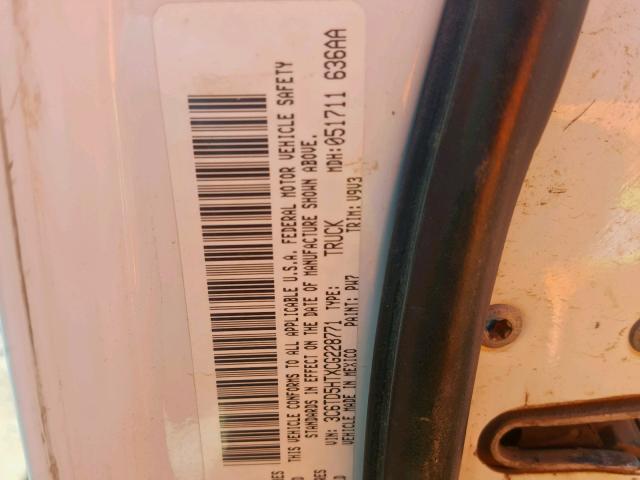 3C6TD5HTXCG228771 - 2012 DODGE RAM 2500 S თეთრი ფოტო 10