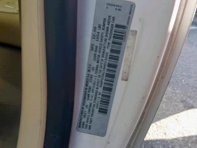 3VWPG3AG3AM013005 - 2010 VOLKSWAGEN NEW BEETLE 白色 照片 10