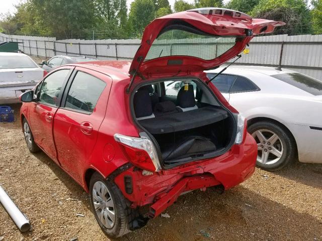 JTDKTUD31CD512603 - 2012 TOYOTA YARIS RED photo 3