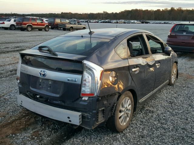 JTDKN3DP3D3045067 - 2013 TOYOTA PRIUS PLUG CHARCOAL photo 4