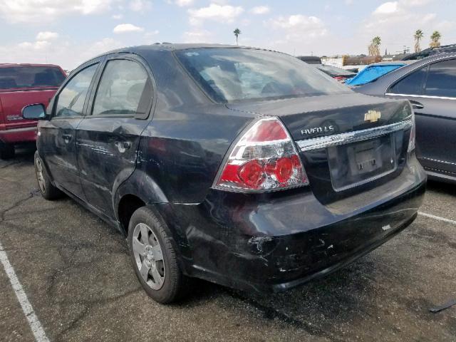 KL1TD56637B036720 - 2007 CHEVROLET AVEO BASE შავი ფოტო 3