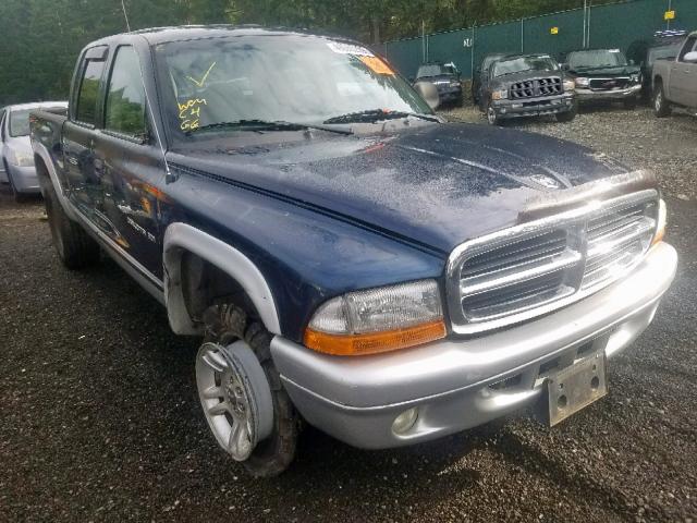 1B7HG48N52S517131 - 2002 DODGE DAKOTA QUA BLUE photo 1