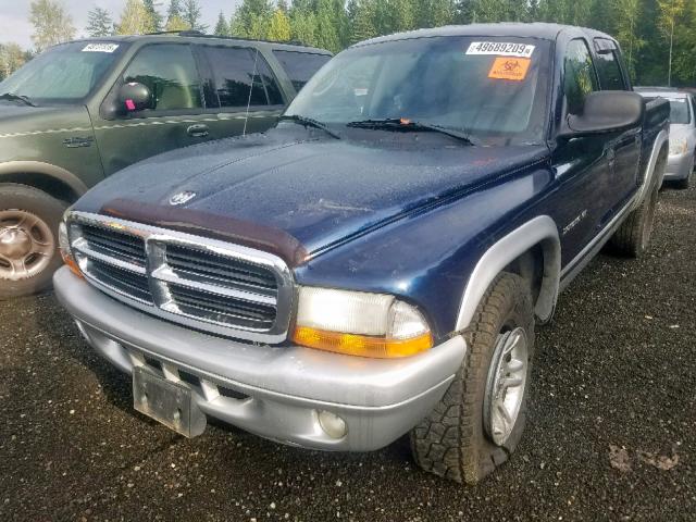 1B7HG48N52S517131 - 2002 DODGE DAKOTA QUA BLUE photo 2