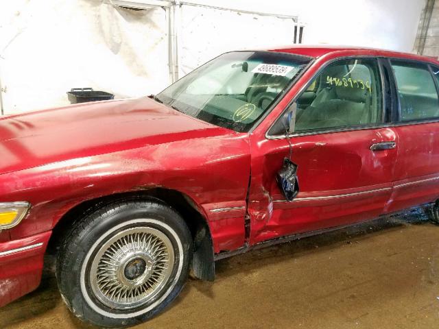 2MELM74W5VX680543 - 1997 MERCURY GRAND MARQ RED photo 9