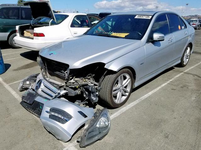 WDDGF4HB1CA624534 - 2012 MERCEDES-BENZ C 250 SILVER photo 2