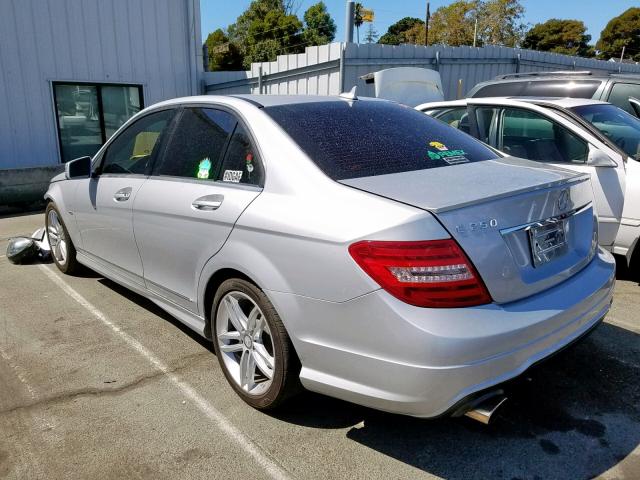 WDDGF4HB1CA624534 - 2012 MERCEDES-BENZ C 250 SILVER photo 3