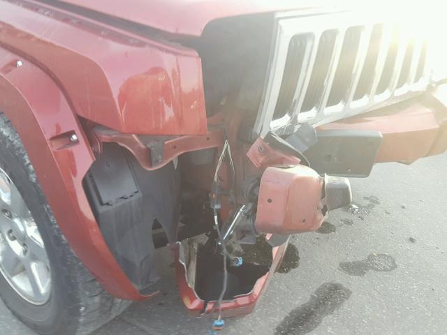1J8HG58256C105649 - 2006 JEEP COMMANDER RED photo 9