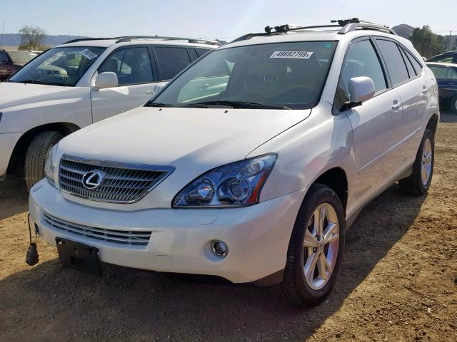 JTJGW31U282008839 - 2008 LEXUS RX 400H WHITE photo 2