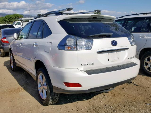 JTJGW31U282008839 - 2008 LEXUS RX 400H WHITE photo 3