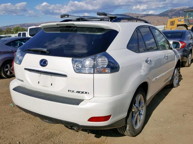 JTJGW31U282008839 - 2008 LEXUS RX 400H WHITE photo 4