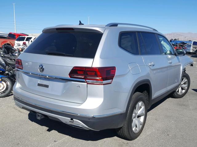 1V2ER2CA0JC523254 - 2018 VOLKSWAGEN ATLAS SEL SILVER photo 4