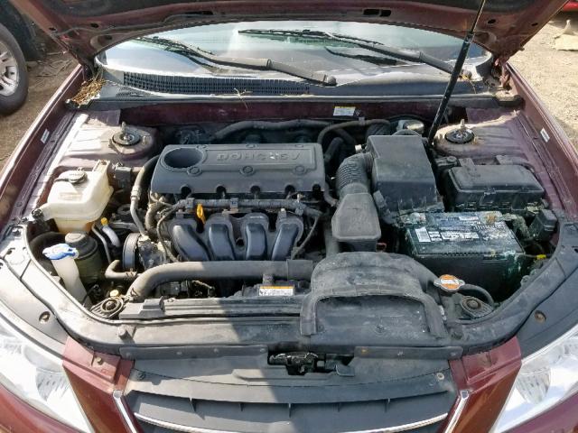 5NPET46C79H545442 - 2009 HYUNDAI SONATA GLS MAROON photo 7