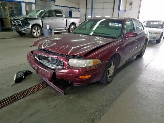 1G4HP54K81U133599 - 2001 BUICK LESABRE CU MAROON photo 2